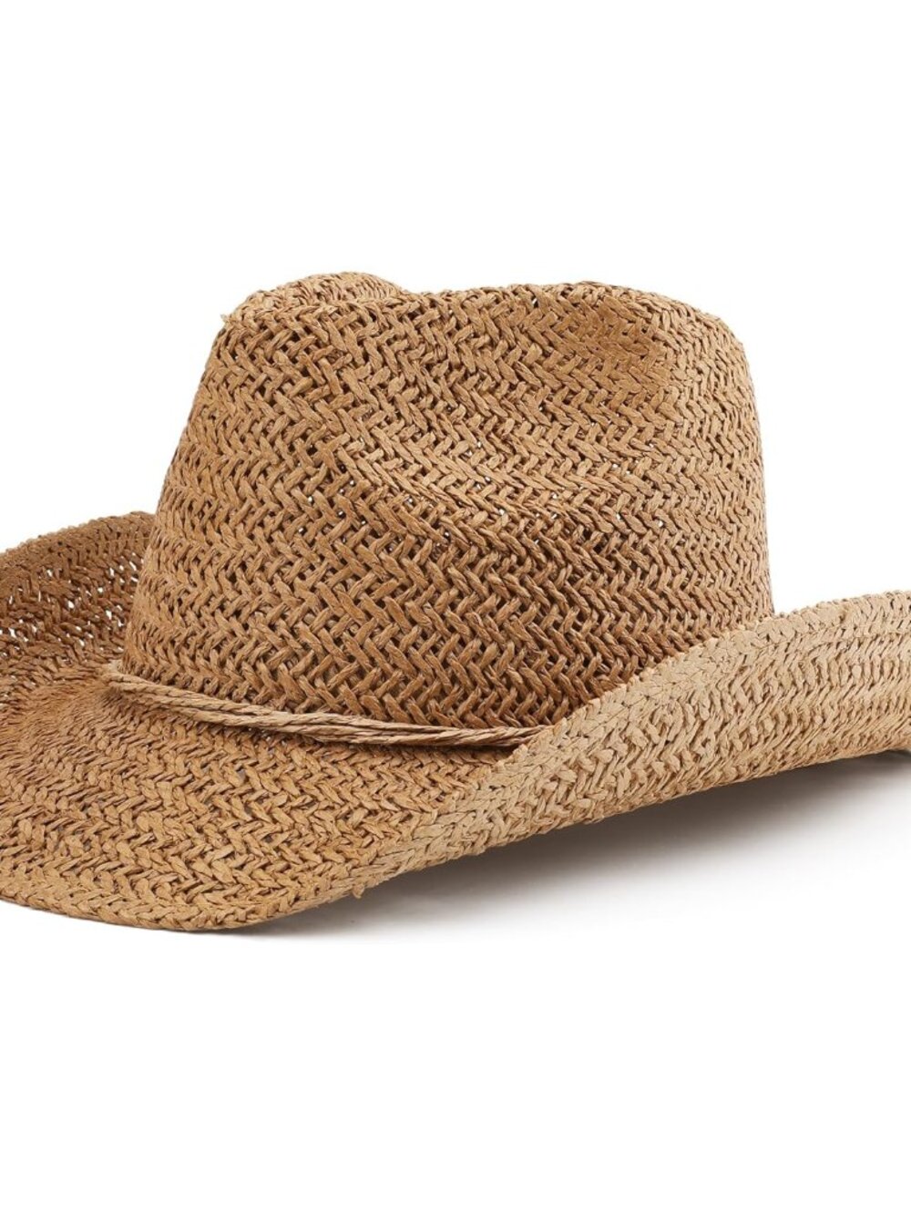 Women’s Straw Cowboy Beach Hat - Natural Tan